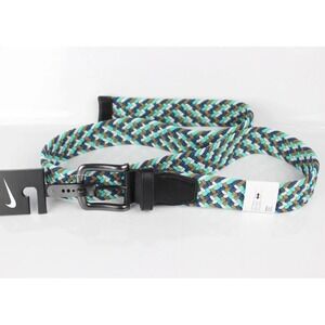 Nike Men's G-Flex Woven Stretch Golf Belt Green Blue S5045925A MEDIUM 34-36
